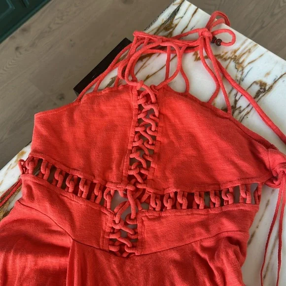 FREE PEOPLE ORANGE MAXI DRESS - Picture 3 of 5